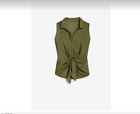 Express Sleeveless Twist Front Top Olive Green, New With Tags