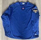 MAJESTIC CHICAGO CUBS DUGOUT FLEECE PULLOVER W/THROWBACK SIDE PATCH SZ XXL WOW!