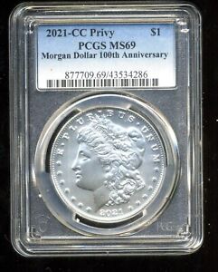 2021 CC PCGS MS69 MS69 UNCIRCULATED Morgan Dollar Mint State Silver Coin #6530