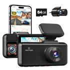REDTIGER 4K 3 Channel Dash Cam, 5G WiFi Front and Rear Inside, Free 64GB SD Card