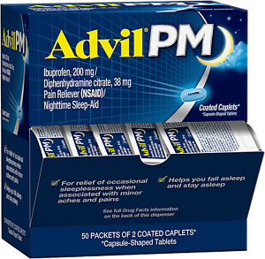 New Pain Reliever and Nighttime Sleep Aid- 50X2 Coated Caplets - Back to College