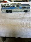 Vintage Tootsie Toy Blue White Silver Scenicruiser Greyhound Metal Bus
