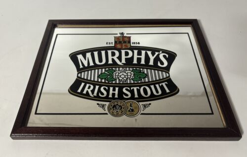 Murphys Irish Stout Beer Mirror Bar Sign Rare Mancave Pub Made In USA