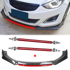 For Hyundai Elantra 2012-2015 Carbon Fiber Front Bumper Lip Spoiler + Strut Rods (For: 2012 Hyundai Elantra)