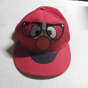 Sesame Street Elmo Hat Mens 8/M Red Baseball Cap Glasses Cartoon 2011