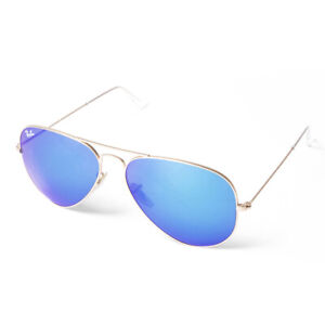 Ray-Ban RB3025 112/17 Gold Aviator Blue Mirrored Non-Polarized 58mm Sunglasses