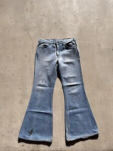 Vintage 70s Men's Levi's 684 Orange Tab Big Bell Bottom Jeans 32x30