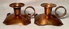 Set of 2 Vintage Drumgold Copper Candle Holders With Handles Arts & Crafts
