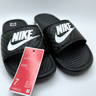 Nike Benassi Slide Sandals Womens 7 JDI Just Do It Swoosh Logo Slip On Black