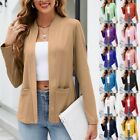 Ladies Blazer Long Sleeve Cardigan Women Office Comfy Open Front Blouse Tops