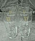 Guinness PALLADIAN Irish Stout Pint Set of 4 Glass Embossed Harp Logo Beer NEW 1