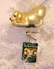 2011 OLD WORLD CHRISTMAS - PLAYFUL PUPPY -BLOWN GLASS CLIP ON ORNAMENT NEW W/TAG