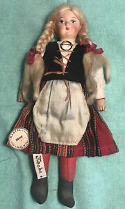 Vintage 1940's Martta Martha Lapland Turku Doll W/Tag (no box) *Finland