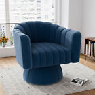 Modern 360° Swivel Upholstered Fluffy Velvet/Teddy Barrel Accent Chairs Armchair