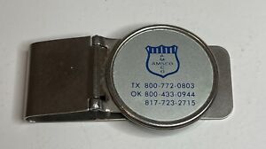 Vintage AMSCO Steel Money Clip / Shield Logo / Texas / Oklahoma / Advertising