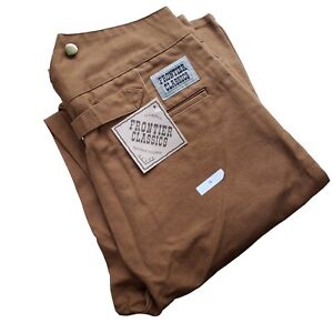 Frontier Classics Pants NEW Button Fly Brown Canvas V Notch Back CM83 34x36