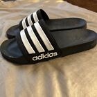ADIDAS Black & White Size 9 Sandals / Slides
