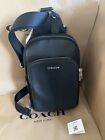 NWT COACH CQ669 Ethan Pack Sling Bag Backpack Refine Pebble Leather Silver/Black