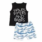 Baby Boys Kid Toddler Clothes Waves Shades + Babes Print Tops Camouflage Pants