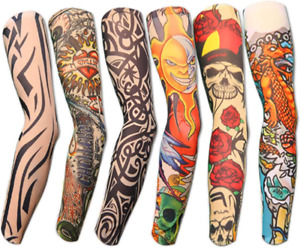 6Pcs Set Arts Fake Temporary Tattoo Arm Sunscreen Sleeves - Akstore - Designs