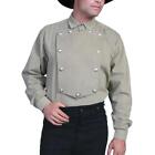 Wahmaker Old West/Ranch Historical Style  Brushed Twill Cotton Bib Shirt Tan L