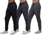 3 Pack Men's Fleece Lined Slim Fit Casual Tech Jogger Sweatpants Zipper Pockets