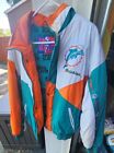 Vintage Pro Player Men's Miami Dolphins Full Zip Puffer Jacket Size L Needs Help