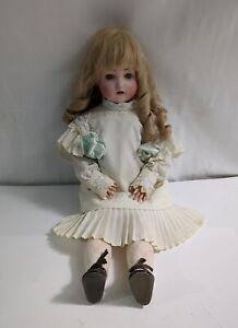 Antique Hertel Schwab Mold #136/10 Bisque Head Compo Body Dressed Doll 24