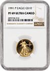 New Listing1991 P $10 Proof Gold American Eagle 1/4 oz NGC PF69 Ultra Cameo Coin