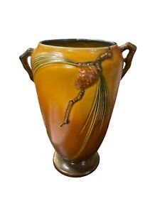 Roseville Pine Cone Brown - 10.5” Vase - 709-10 - Vintage Pottery Ceramic