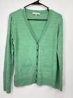 CAbi Green Variegated Long Sleeve Button Up Sweater Cardigan Size S