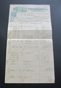 Old 1902 BALTIMORE BARGAIN HOUSE - MD. - Billhead Document - Moshannon PA.