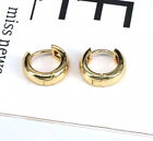 14k Gold Plated  Thick Small Huggie Hoop Earrings 12mm  1 Pair Men Women  E9