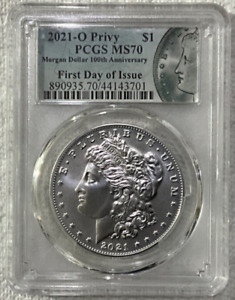 2021 O Morgan Silver Dollar $1 NGC MS70 First Day Of Issue 100Th Anniv.