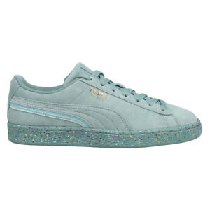 Puma Suede Mono Triplex Lace Up  Mens Blue Sneakers Casual Shoes 38685203