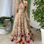 Lady Sparkly Spaghetti strap Prom Dress Sequin Floral Appliques Party Dress