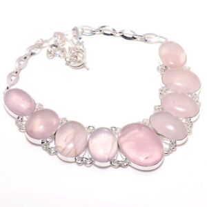 Rose Quartz Gemstone 925 Sterling Silver Jewelry Gift Necklace 18