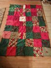 quilt HANDMADE Christmas Red GREEN Soft TWIN Never Used