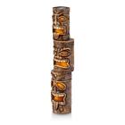 Tiki Totem Statue 19 in. Tall 3-Tier Outdoor Solar LED Lights Yard Decoration