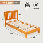 Twin/Full/Queen Size Wood Platform Bed Frame Solid Wood Foundation w/Headboard