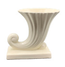 New ListingMcCoy White Matte Cornucopia Vase - Vintage Art Pottery - Unmarked - 6 5/8