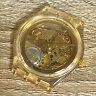 1990 Rare Gold Swiss Made Swatch Jelly Skeleton Watch