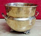 Vintage Solid Brass 3 Footed Flower Pot Planter With Handles India 7
