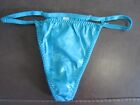 vintage joe boxer blue satin thong string bows smiley bikini panties size 9 NWOT