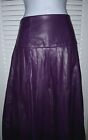 Badgley Mischka Accordion Pleated Polyurethane Faux Leather Skirt Purple S NWT