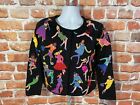 Michael Simon all over fashionistas sweater sz S cropped embellished cute y2k