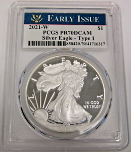 2021 W American Proof Silver Eagle PCGS PR70 DCAM T1 Early Issue