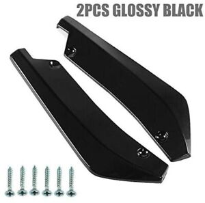 Car Rear Bumper Diffuser Side Fender Skirt Spoiler Lip Canard Protector - BLACK (For: More than one vehicle)
