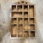 Vintage Small Wood Trinket Shelf Wall Hanging Home Decor Display 16 Compartments