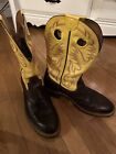 Ariat Style 34826 Yellow/Brown Western Cowboy Western BOOTS Mens size 10.5D